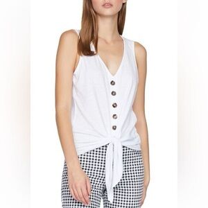 Sanctuary White Button-Down Tie Front Top Small NWT